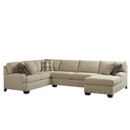 3 Piece 6 Seat Sectional with Chaise Lounge